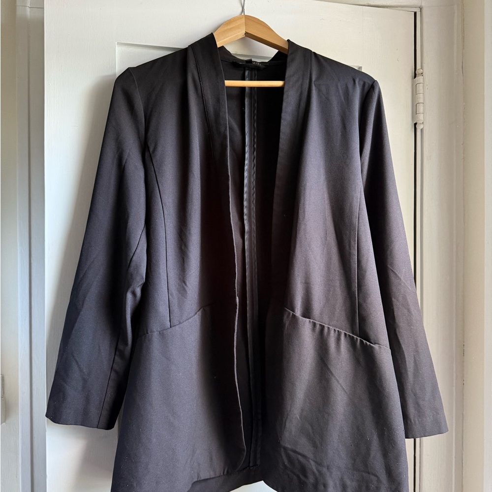 Dynamite Black Open Front Blazer